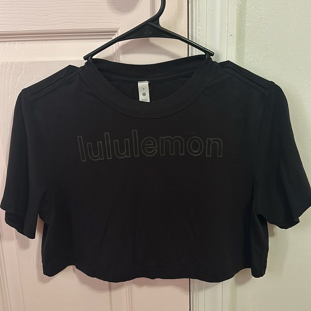 Embroidered Logo Cropped T-Shirt